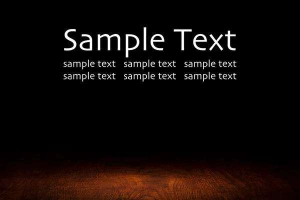 Pozadí dřevěného stolu na černém s prostorem pro text — Stock fotografie