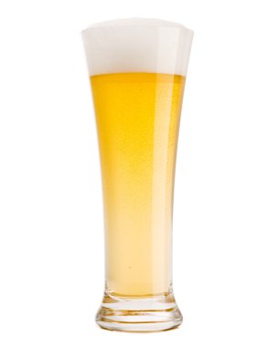 Beer into glass isolated on white clipart