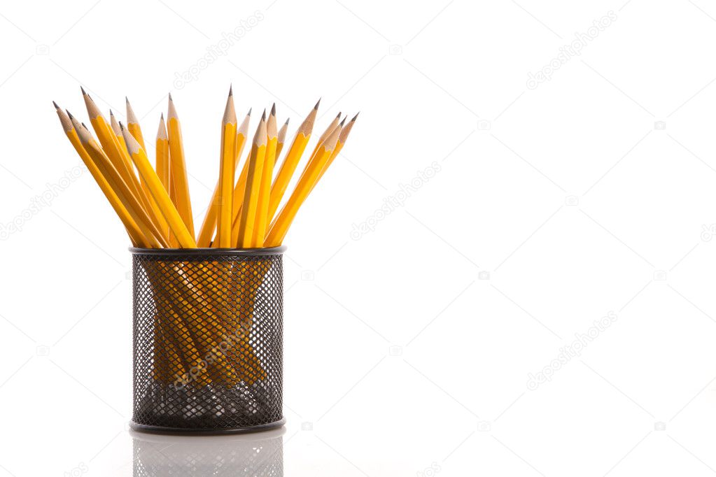 Office concept with different pencils