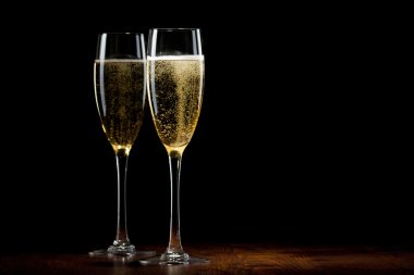 Two glasses with champagne clipart