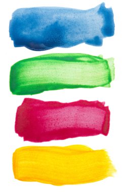 Colorful watercolor brush strokes clipart