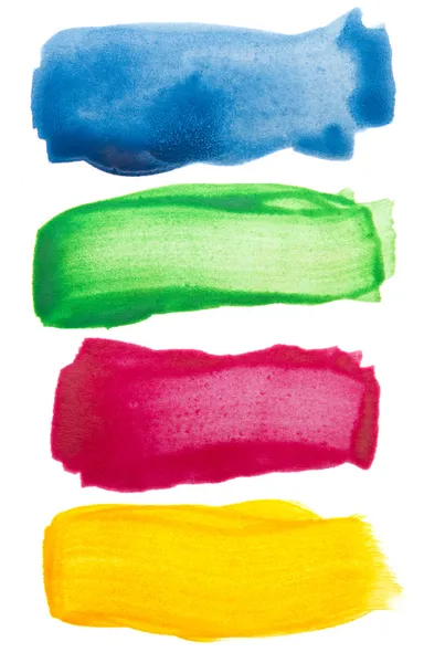 Colorful watercolor brush strokes — Stock Photo, Image