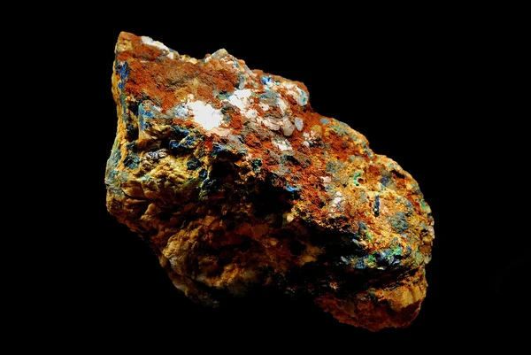矿物 azurit 孔雀石菱镁矿 — 图库照片