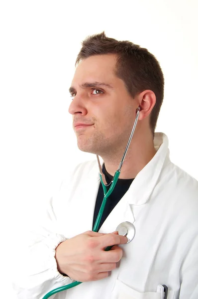 Retrato de médico com estetoscópio — Fotografia de Stock