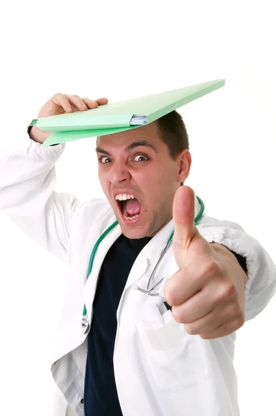 Portret van grappige arts — Stockfoto