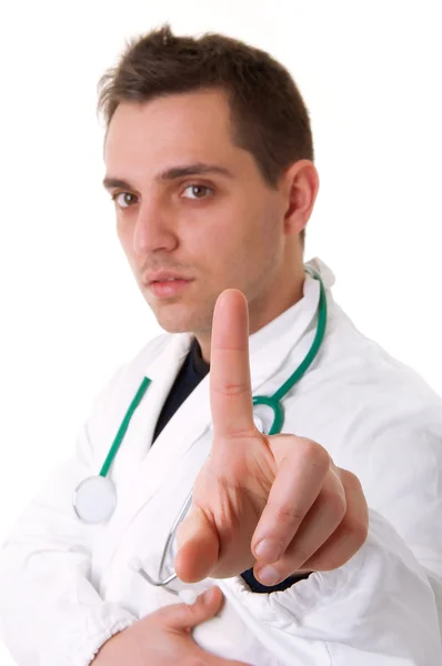 Retrato de médico mostrando — Fotografia de Stock