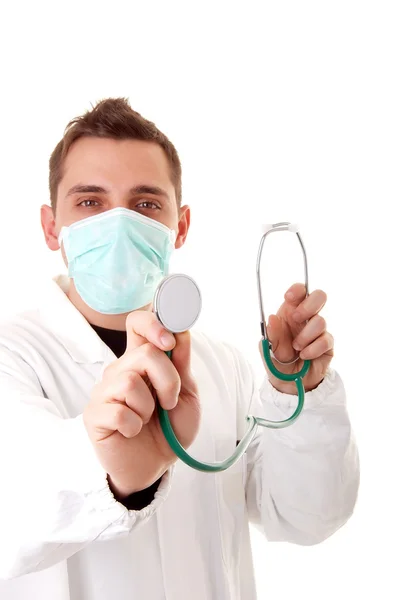 Portret van een arts met stethoscoop — Stockfoto