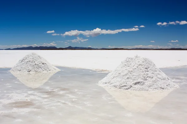 Αλάτι πασσάλους σε uyuni — Φωτογραφία Αρχείου