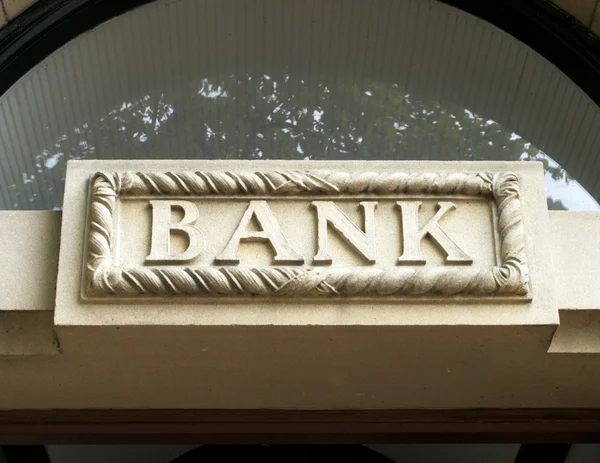 Знак банка — стоковое фото