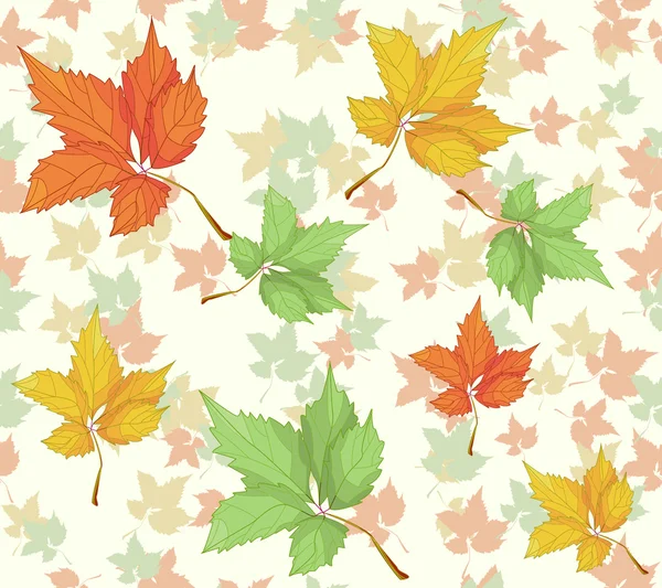 Padrão sem costura com belas folhas de outono — Vetor de Stock