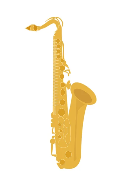 Ilustración vectorial con saxofón — Archivo Imágenes Vectoriales