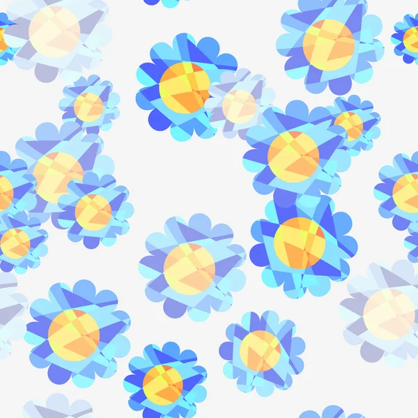Varrat nélküli mintát virágokkal, festett üveg — Stock Vector