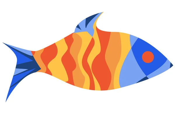 Абстрактна риба, прикрашена як вітражна текстура вікна ізольована на білому ізольовані Стокова Ілюстрація