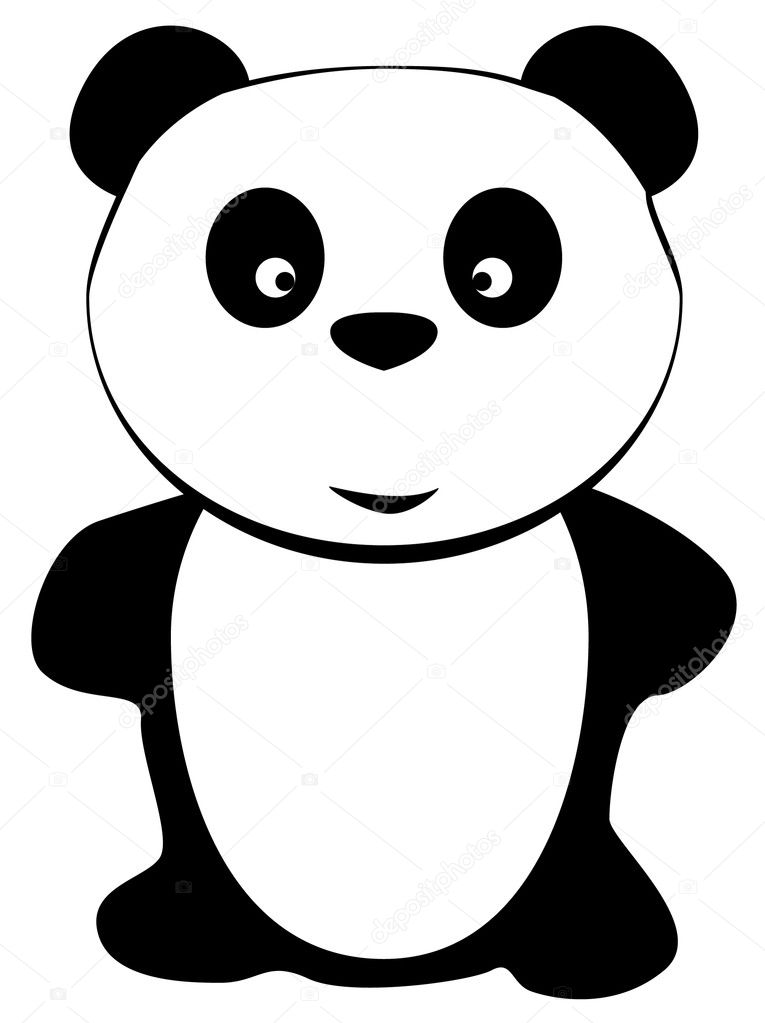 Cartoon cute panda bear