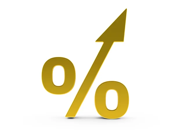 3D guld procent ökning — Stockfoto