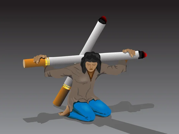Fumar es dañino, es malo y peligroso. . — Archivo Imágenes Vectoriales