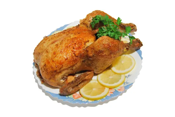 Served Roast Chicken — Stock Photo, Image