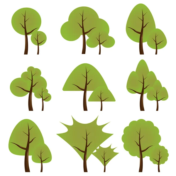 stock vector Set of trees