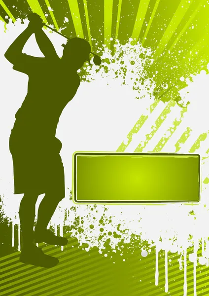 Plantilla de póster de golf Grunge — Vector de stock