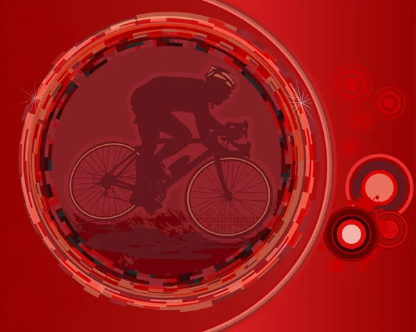Велосипедный красный плакат 2 — стоковый вектор