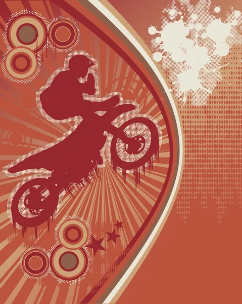 骑自行车的 grunge 海报矢量 2 — 图库矢量图片