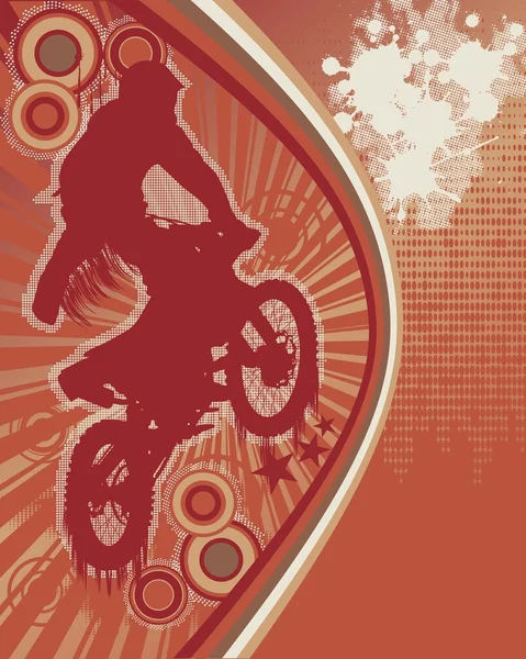 骑自行车的 grunge 海报矢量 3 — 图库矢量图片