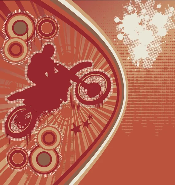 骑自行车的 grunge 海报矢量 5 — 图库矢量图片