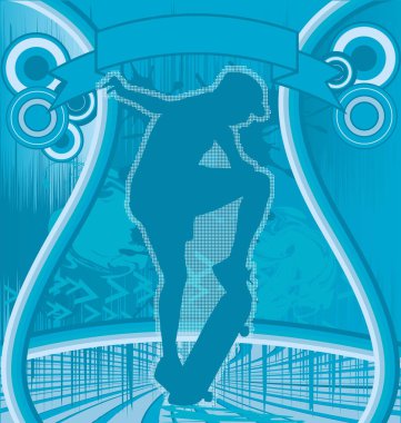 Skater Grunge Poster Vector clipart