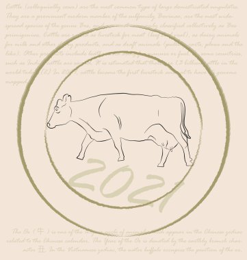 Grunge stamp with cow illustration inside clipart