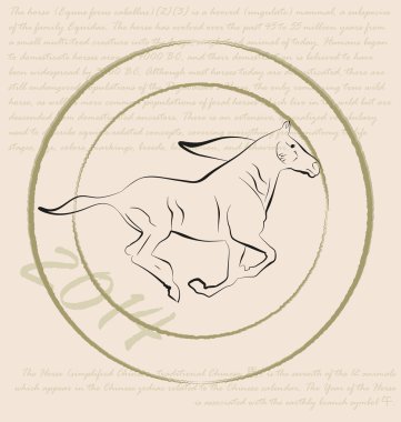 Grunge stamp with horse illustration inside clipart