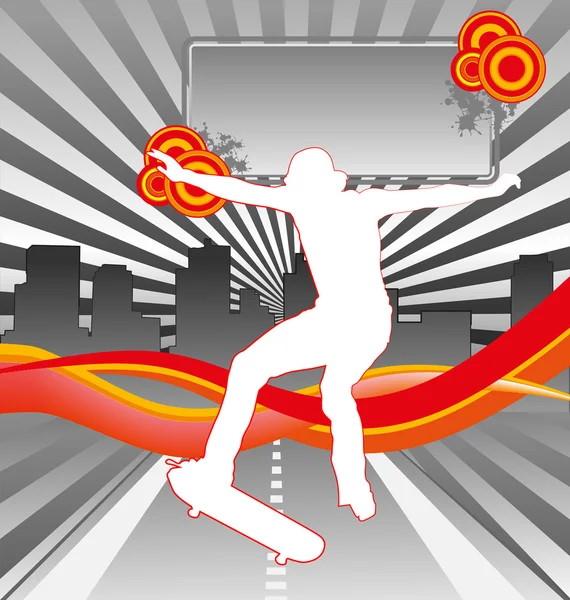 Skateboarder Grunge 02 — Stockvector
