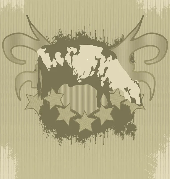 Grunge T-Shirt effet vache silouetthe — Image vectorielle