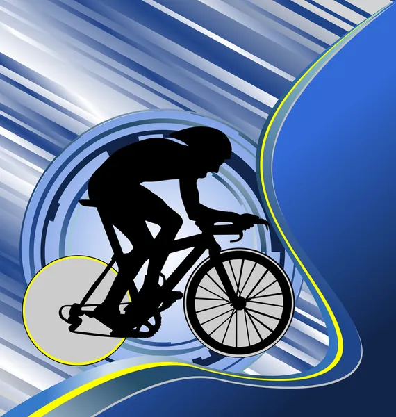 Modello di design con silhouette ciclista — Vettoriale Stock