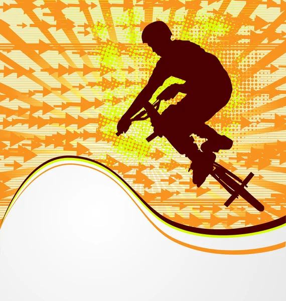 BMX bisikletçi şablon vektör — Stok Vektör