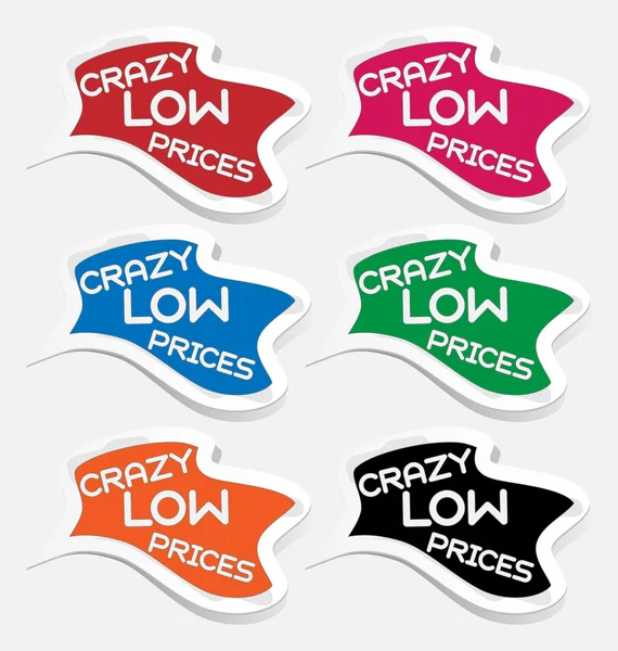 Crazy low prices label sticker vector — Stock Vector