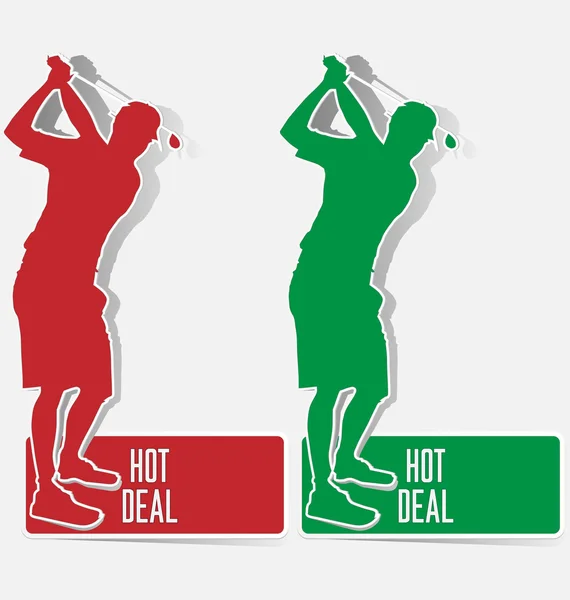 Golfe hot deal etiqueta adesivo vetor —  Vetores de Stock