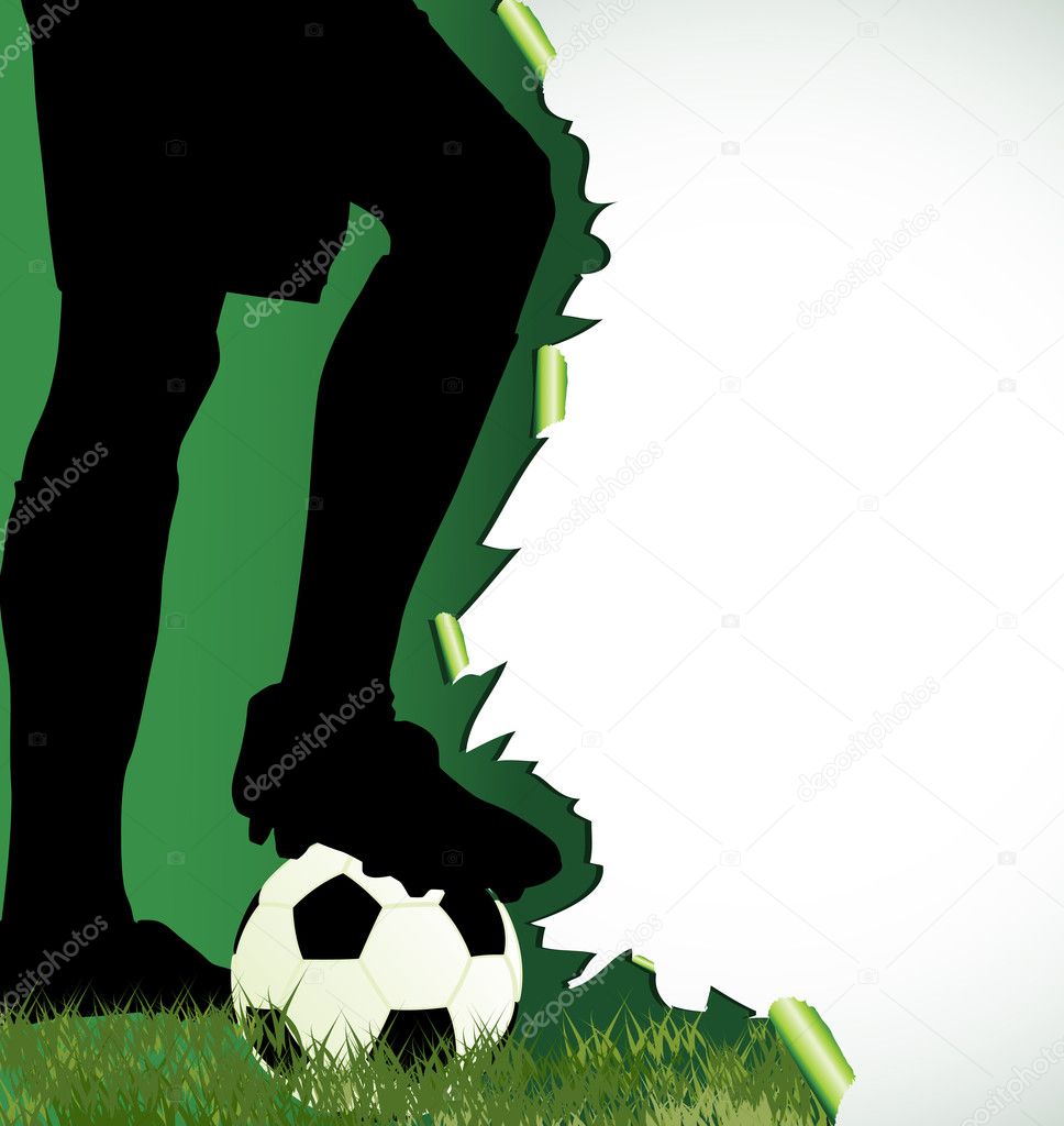 Football poster with soccer player silhouette