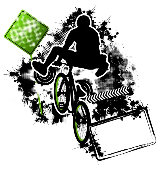 BMX cyklista šablona vektor — Stockový vektor