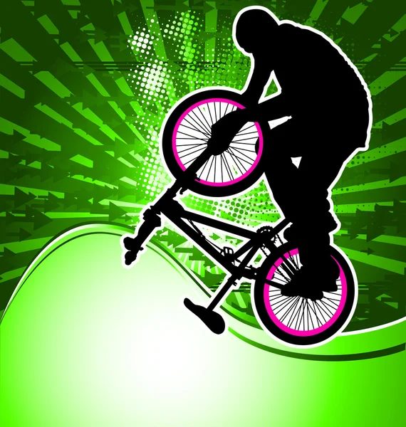 BMX cyclist template vector — Stock Vector