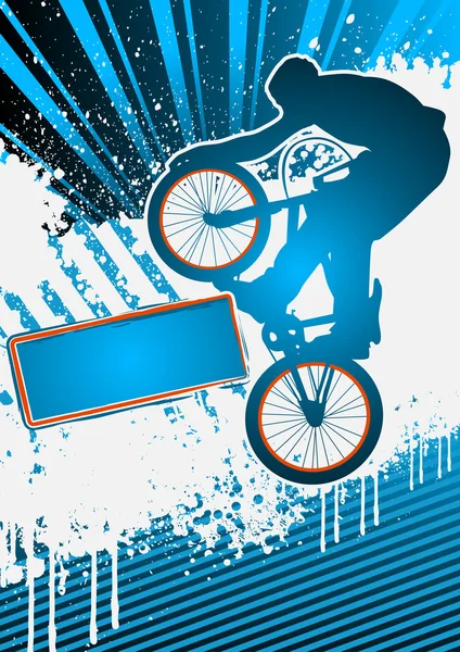 小轮车骑单车的海报模板矢量 — 图库矢量图片