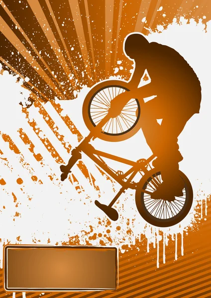 BMX rowerzysta plakat szablon wektor — Wektor stockowy