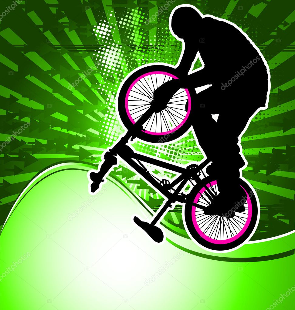 BMX cyclist template vector