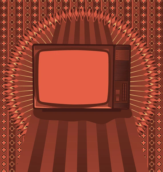 Vintage-Hintergrund-Design mit antikem Fernseher. Vektorillustration. — Stockvektor