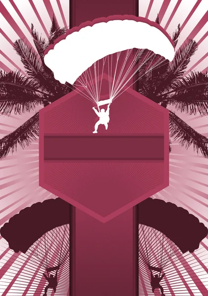 Parachutespringen ontwerpsjabloon poster. vectorillustratie. — Stockvector