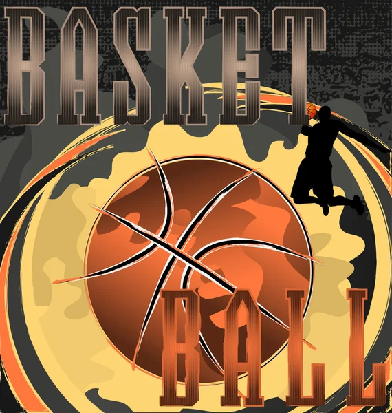 Poster design abstrait de basket-ball. Illustration vectorielle . — Image vectorielle