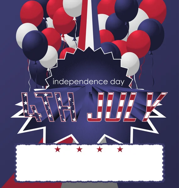 4th of July poster card. Vector Illustration — Stock Vector