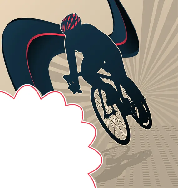 体育模板海报骑自行车 — 图库矢量图片
