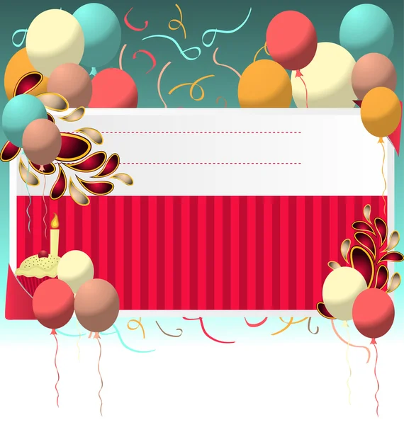 Birthday Card Vector Template — Stock Vector