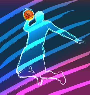 Sport Neon Series Basketball clipart