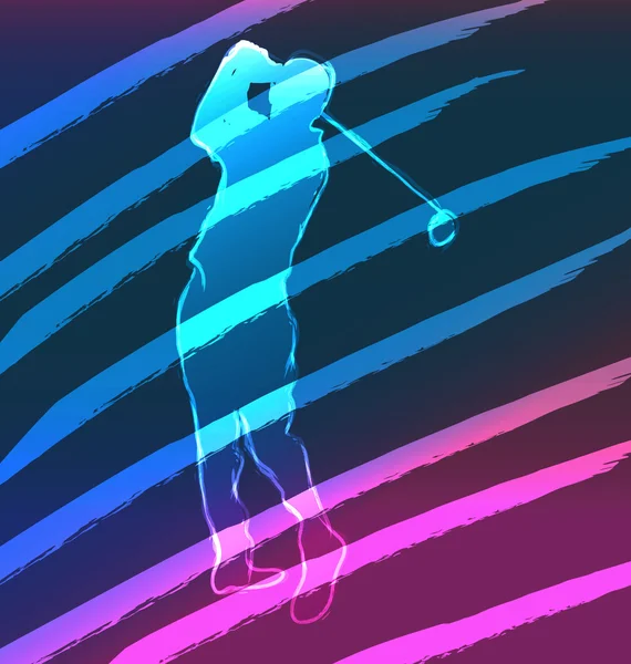 Spor neon serisi golf — Stok Vektör